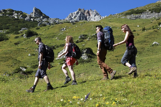 Group of young hikers